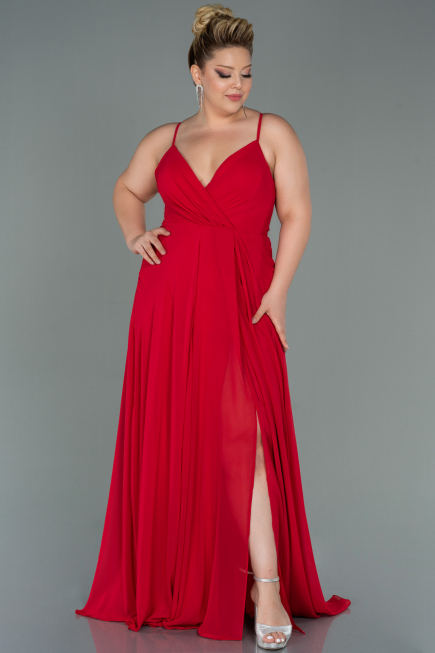Red Long Plus Size Evening Dress ABU1324