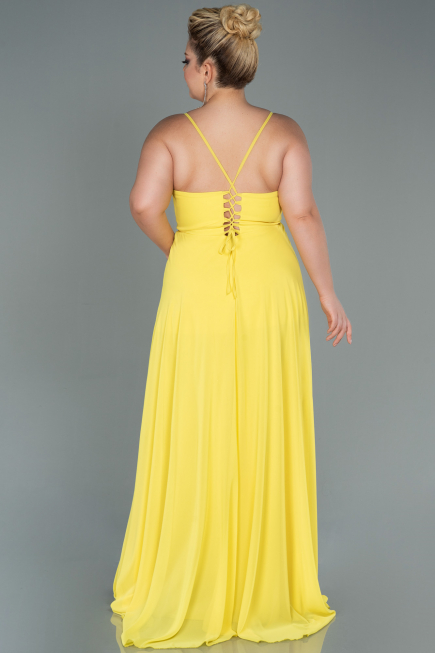 Yellow Long Plus Size Evening Dress ABU1324