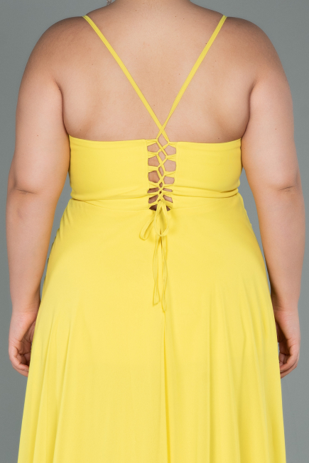 Yellow Long Plus Size Evening Dress ABU1324