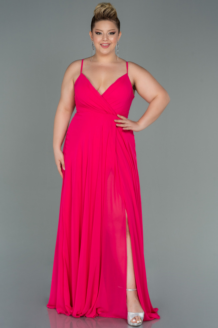 Fuchsia Long Plus Size Evening Dress ABU1324