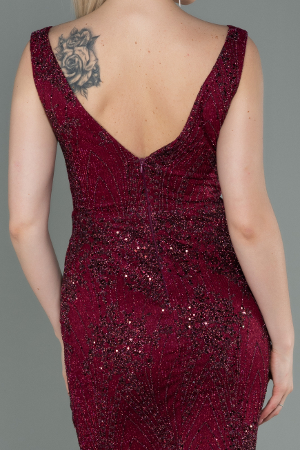 Long Burgundy Mermaid Prom Dress ABU3178