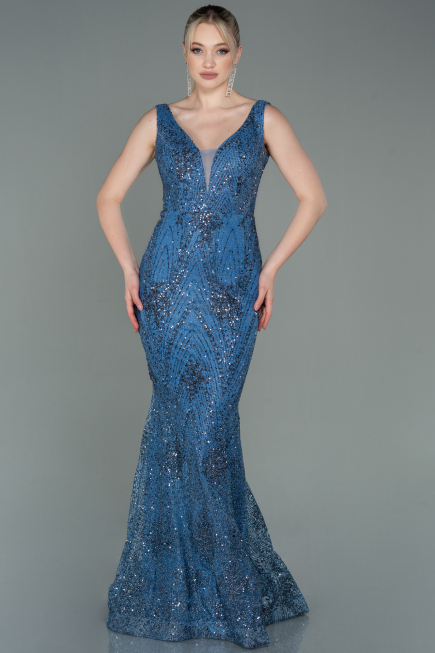 Long Indigo Mermaid Prom Dress ABU3178