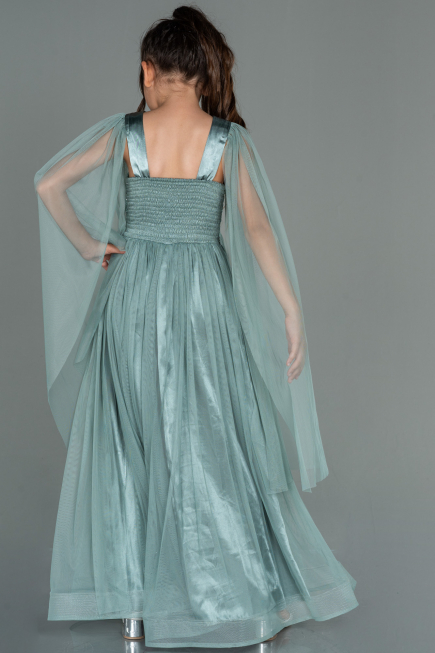 Long Turquoise Girl Dress ABU3155