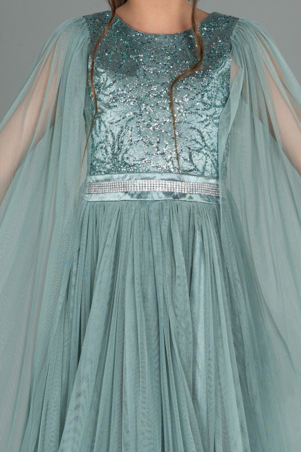 Long Turquoise Girl Dress ABU3155