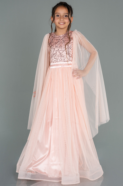 Long Salmon Girl Dress ABU3155