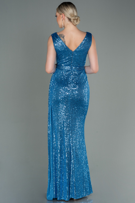 Long Indigo Scaly Evening Dress ABU3201