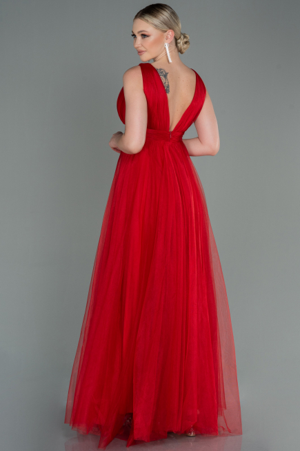 Long Red Prom Gown ABU3135