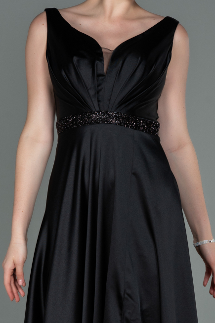 Long Black Engagement Dress ABU3199
