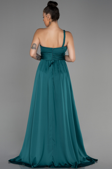 Long Emerald Green Chiffon Prom Gown ABU3204