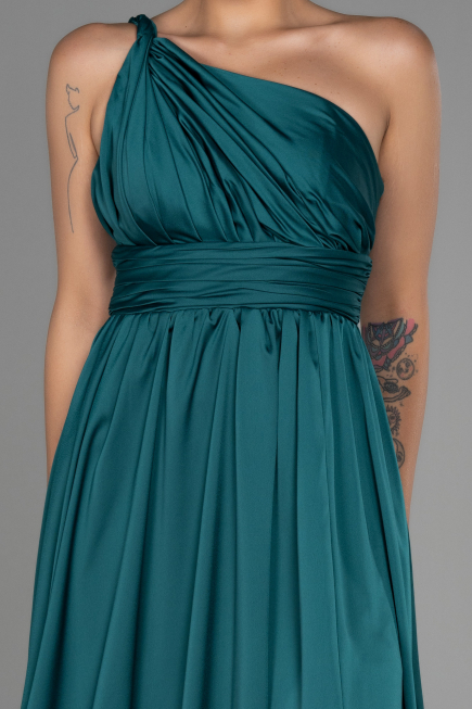 Long Emerald Green Chiffon Prom Gown ABU3204
