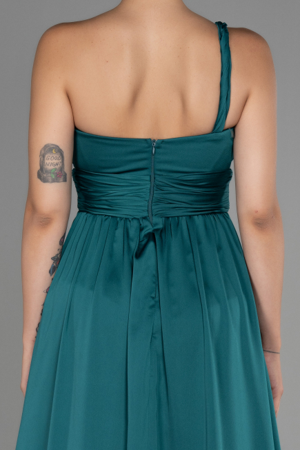 Long Emerald Green Chiffon Prom Gown ABU3204