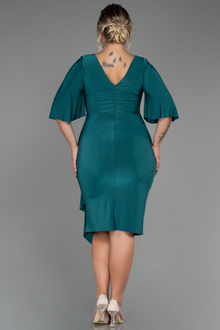 Midi Green Plus Size Evening Dress ABK1801