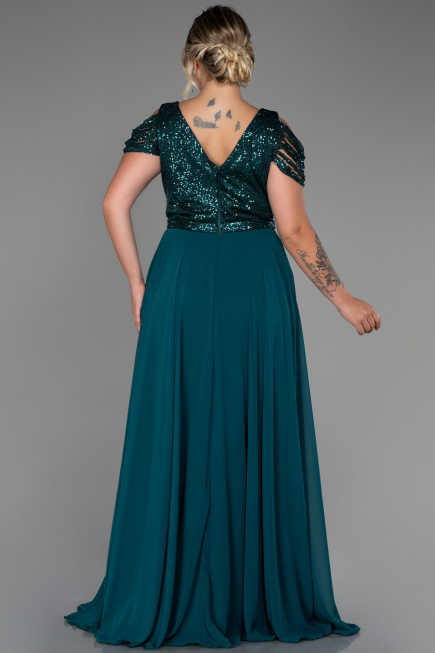 Emerald Green Long Plus Size Evening Dress ABU828
