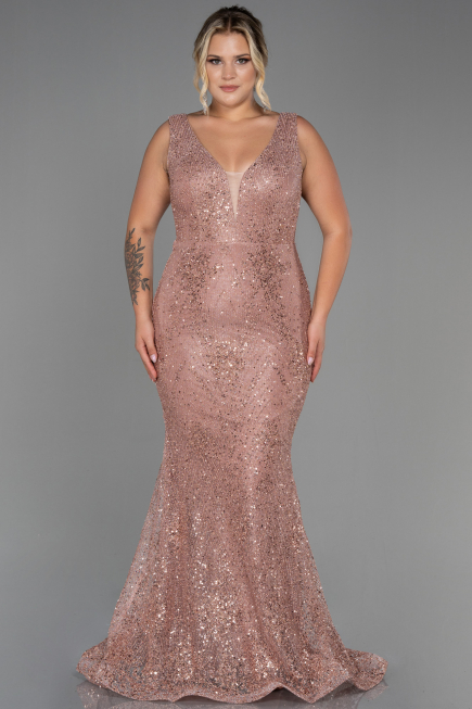Long Onion Skin Plus Size Evening Dress ABU3214
