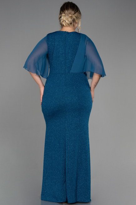Oil Green Long Plus Size Evening Dress ABU2857