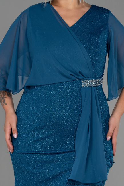 Oil Green Long Plus Size Evening Dress ABU2857