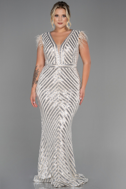 Beige Long Evening Dress ABU1044