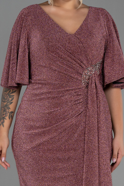 Powder Color Midi Oversized Evening Dress ABK1625