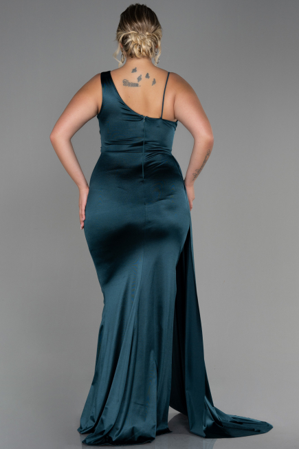 Long Emerald Green Plus Size Evening Dress ABU2932