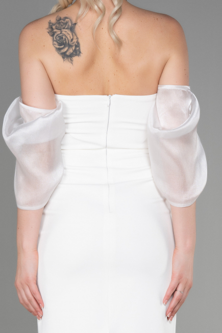 Midi White Invitation Dress ABK1796
