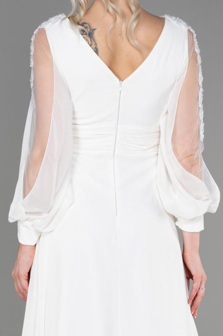 Long White Chiffon Evening Dress ABU3220