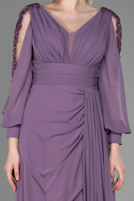 Long Lavender Chiffon Evening Dress ABU3220