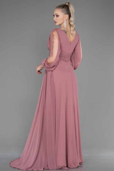 Long Onion Skin Chiffon Evening Dress ABU3220