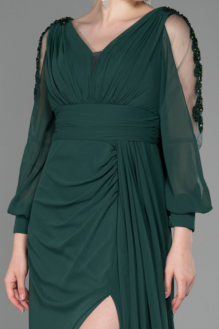 Long Emerald Green Chiffon Evening Dress ABU3220