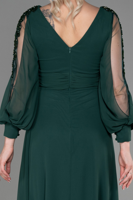 Long Emerald Green Chiffon Evening Dress ABU3220