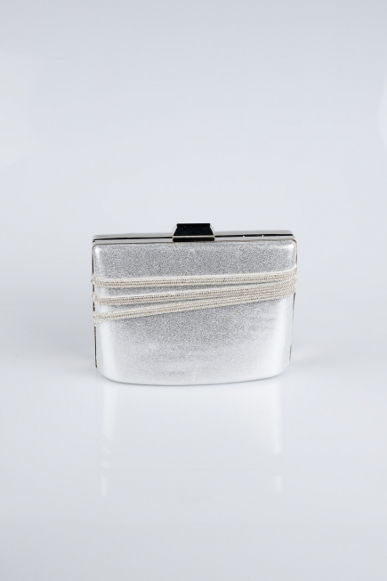 Silver Plaster Fabric Night Bag SH822