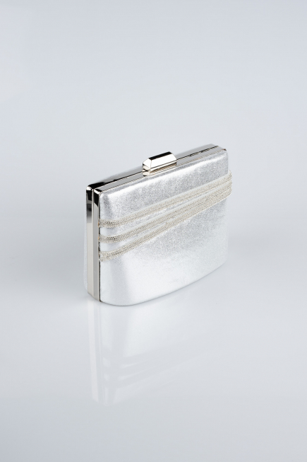 Silver Plaster Fabric Night Bag SH822