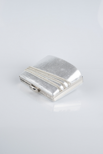 Silver Plaster Fabric Night Bag SH822