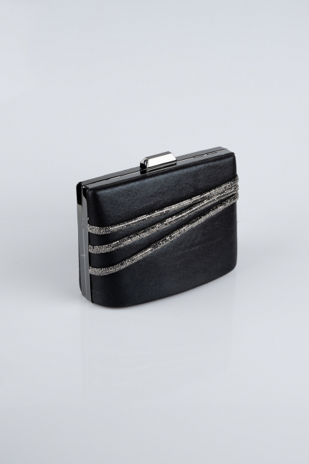 Black Plaster Fabric Night Bag SH822