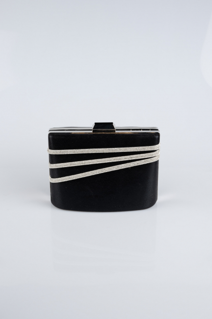 Black-Silver Plaster Fabric Night Bag SH822