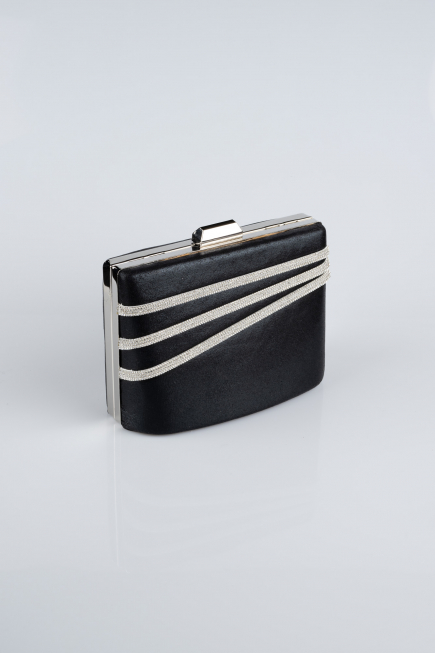 Black-Silver Plaster Fabric Night Bag SH822