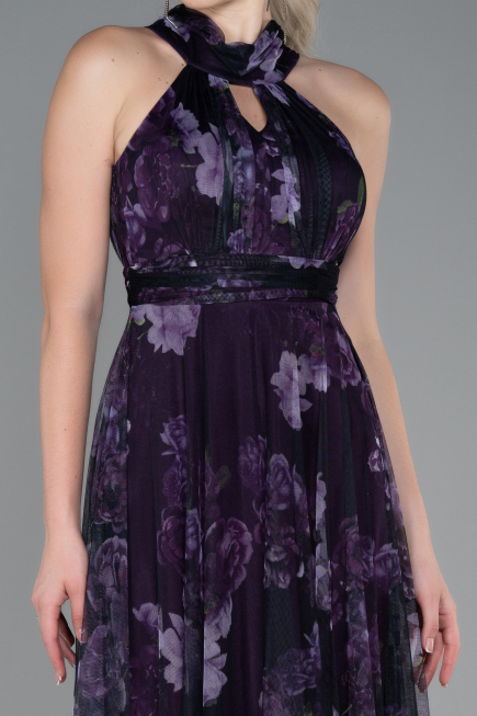 Long Purple Invitation Dress ABU674