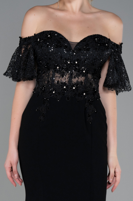 Long Black Dantelle Mermaid Prom Dress ABU2581