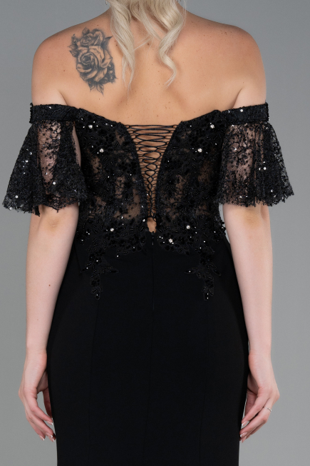 Long Black Dantelle Mermaid Prom Dress ABU2581
