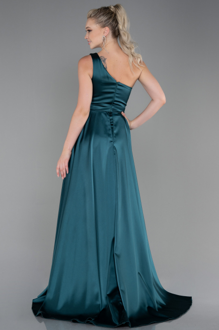 Long Emerald Green Satin Evening Dress ABU2933