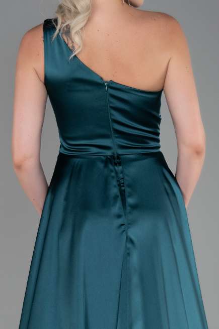 Long Emerald Green Satin Evening Dress ABU2933
