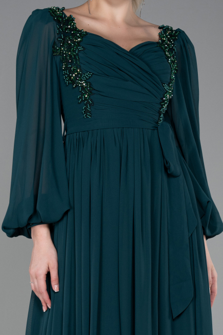 Long Emerald Green Chiffon Evening Dress ABU3243