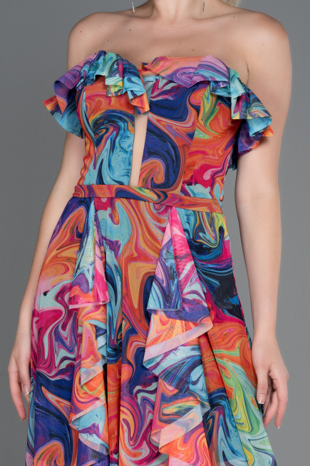 Very Colorful Long Prom Gown ABU3086