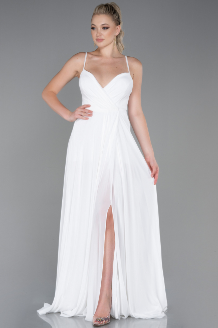 White Long Prom Gown ABU1305
