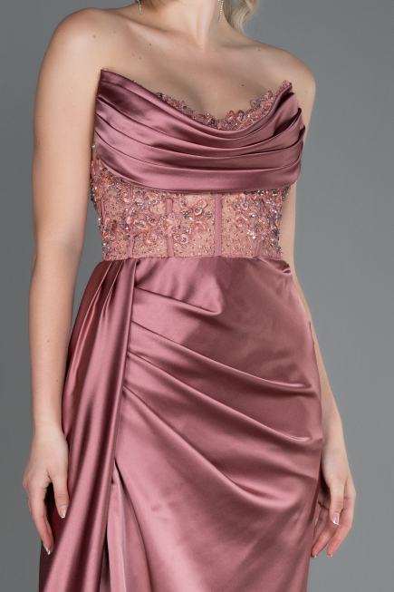 Onion Skin Long Satin Evening Dress ABU2127