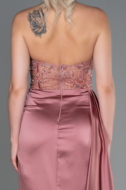 Onion Skin Long Satin Evening Dress ABU2127