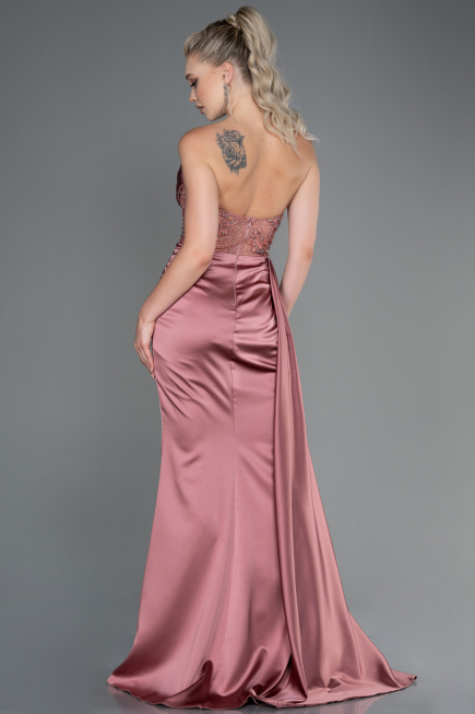 Onion Skin Long Satin Evening Dress ABU2127