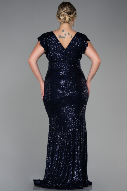 Navy Blue Long Oversized Evening Dress ABU1045
