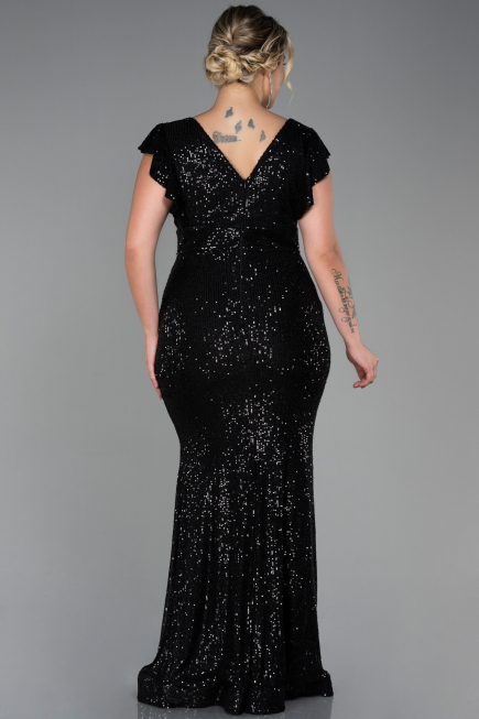 Black Long Oversized Evening Dress ABU1045