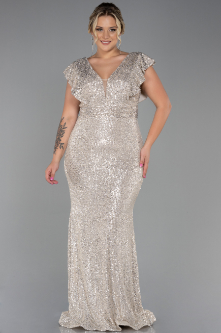 Mink Long Oversized Evening Dress ABU1045