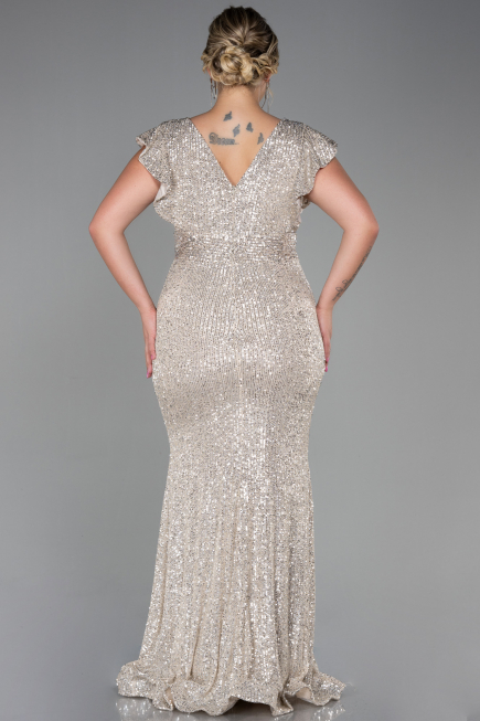 Mink Long Oversized Evening Dress ABU1045